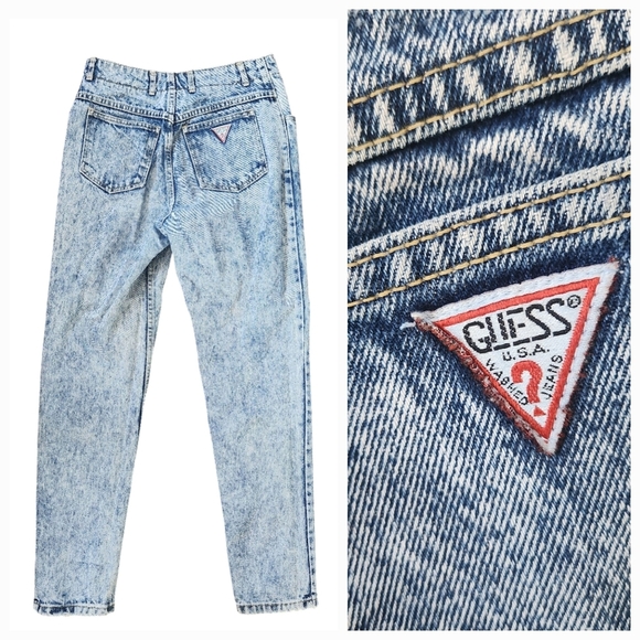 Guess Marciano Vintage Acid Wash Jeans Button Fly High Waisted Made In USA - Picture 1 of 15